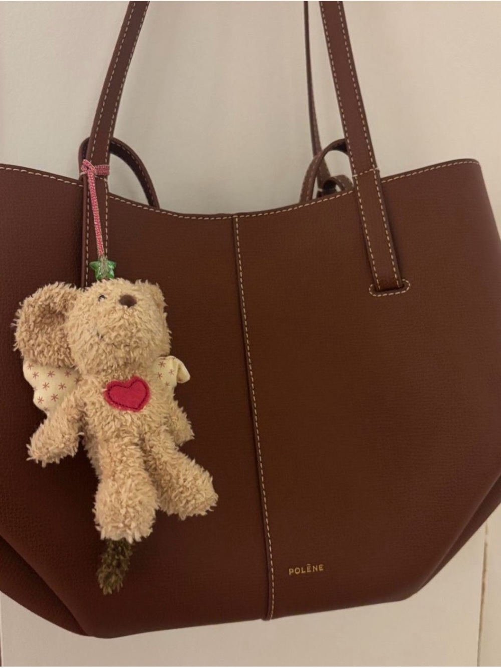 Polene Cognac Mini Cyme Tote Bag